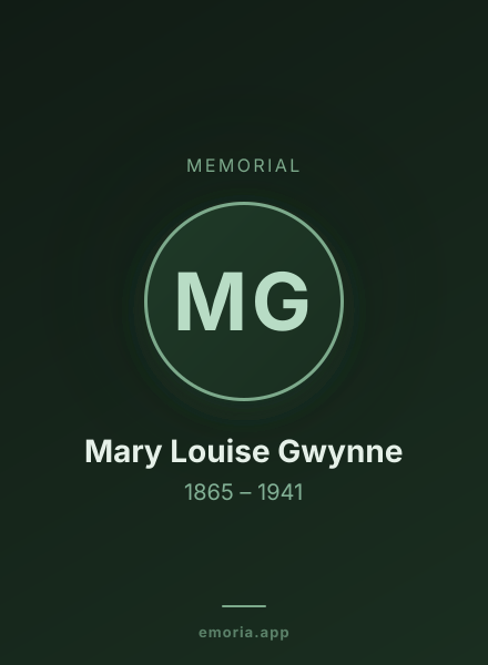 Memorial portrait of Mary Louise Gwynne