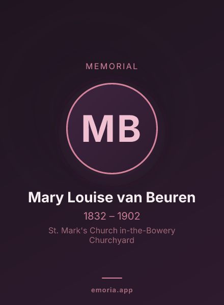 Memorial portrait of Mary Louise van Beuren