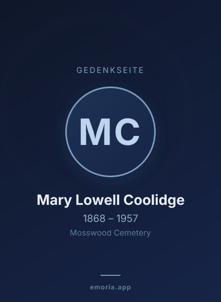 Gedenkportrait von Mary Lowell Coolidge
