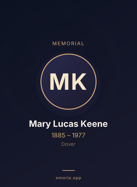 Memorial portrait of Mary Lucas Keene
