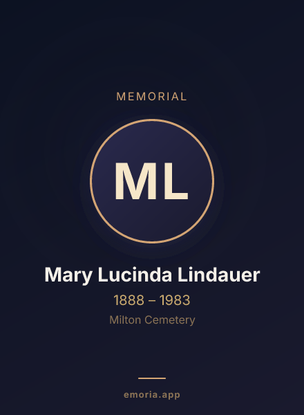 Memorial portrait of Mary Lucinda Lindauer
