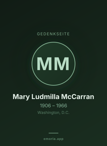 Gedenkportrait von Mary Ludmilla McCarran