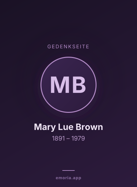 Gedenkportrait von Mary Lue Brown