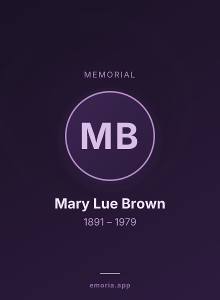 Memorial portrait of Mary Lue Brown