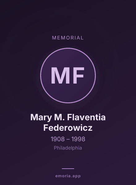 Memorial portrait of Mary M. Flaventia Federowicz