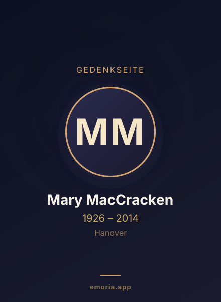 Gedenkportrait von Mary MacCracken