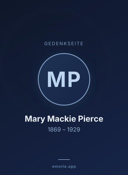 Gedenkportrait von Mary Mackie Pierce
