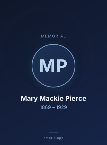 Memorial portrait of Mary Mackie Pierce
