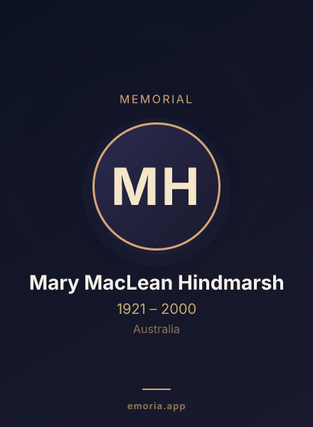 Memorial portrait of Mary MacLean Hindmarsh