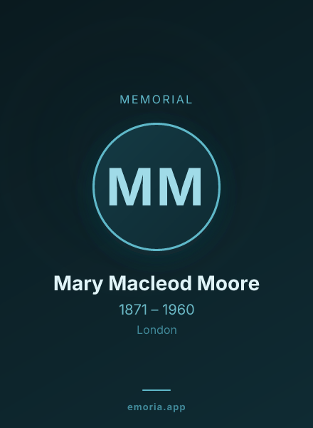 Memorial portrait of Mary Macleod Moore