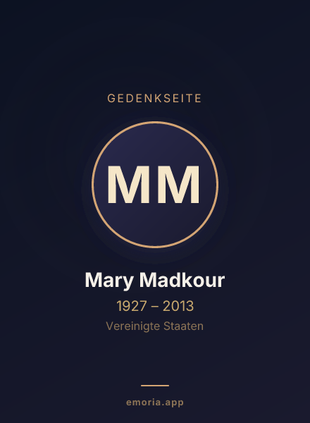 Gedenkportrait von Mary Madkour