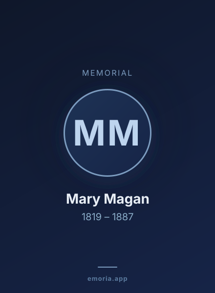 Memorial portrait of Mary Magan