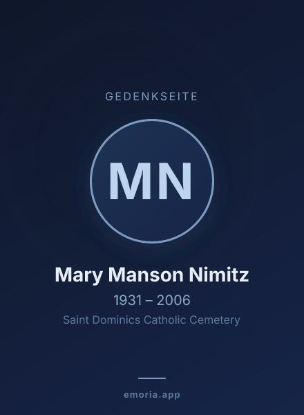 Gedenkportrait von Mary Manson Nimitz