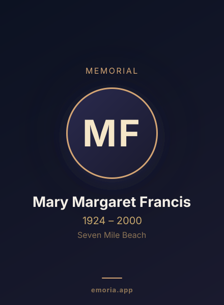 Memorial portrait of Mary Margaret Francis