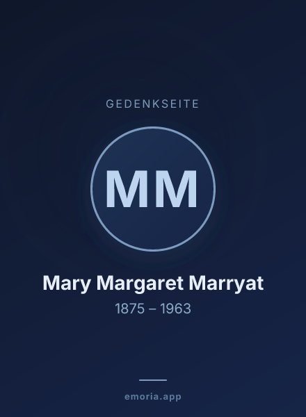 Gedenkportrait von Mary Margaret Marryat