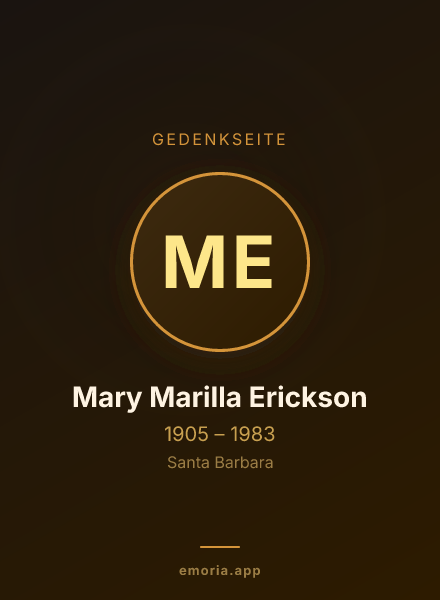 Gedenkportrait von Mary Marilla Erickson