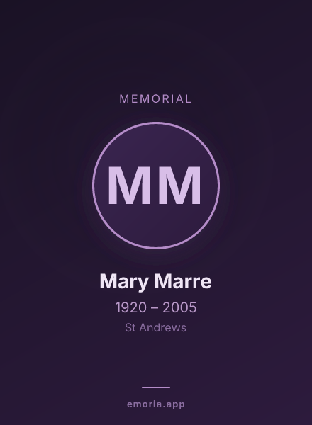 Memorial portrait of Mary Marre