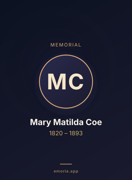 Memorial portrait of Mary Matilda Coe