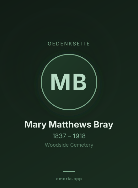 Gedenkportrait von Mary Matthews Bray