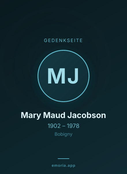 Gedenkportrait von Mary Maud Jacobson