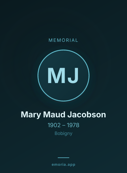 Memorial portrait of Mary Maud Jacobson