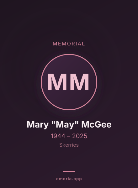 Memorial portrait of Mary "May" McGee