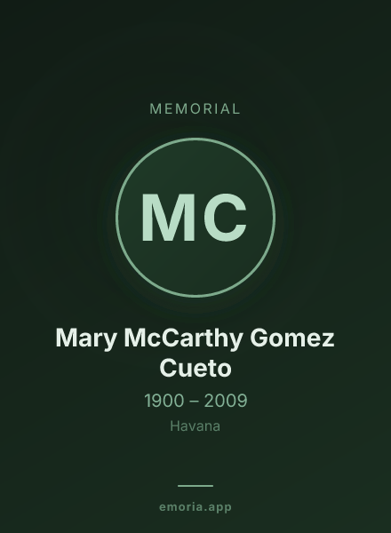 Memorial portrait of Mary McCarthy Gomez Cueto