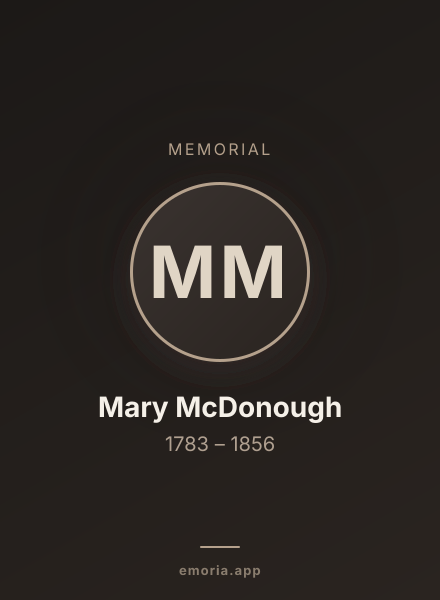Memorial portrait of Mary McDonough
