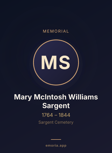 Memorial portrait of Mary McIntosh Williams Sargent