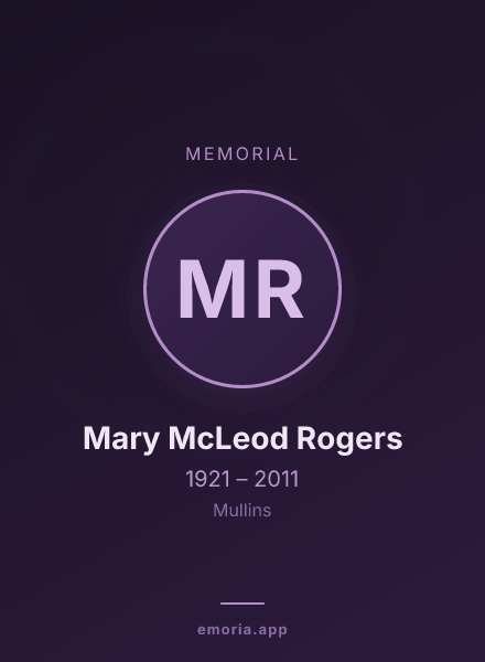 Memorial portrait of Mary McLeod Rogers