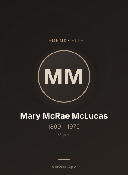 Gedenkportrait von Mary McRae McLucas