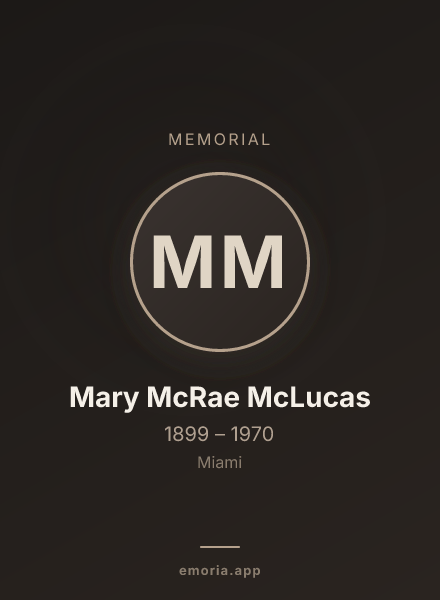 Memorial portrait of Mary McRae McLucas