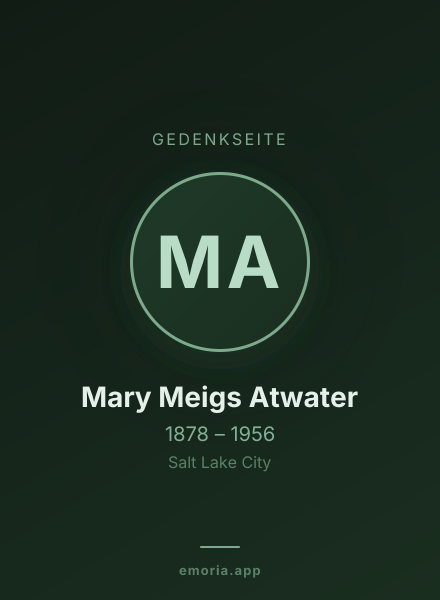 Gedenkportrait von Mary Meigs Atwater