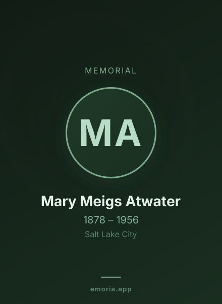 Memorial portrait of Mary Meigs Atwater