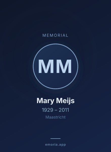 Memorial portrait of Mary Meijs