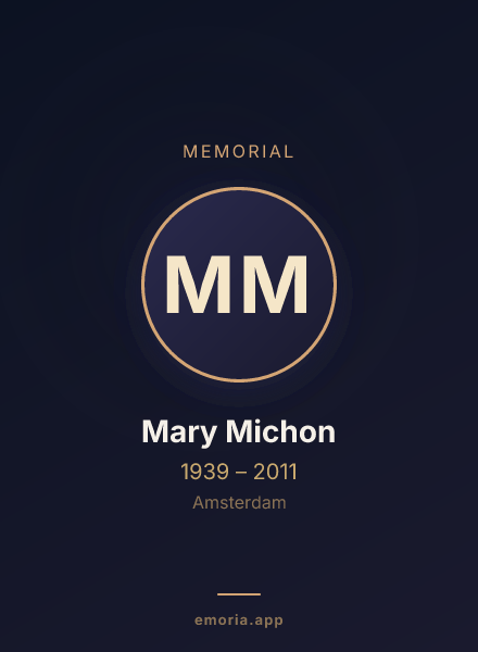 Memorial portrait of Mary Michon