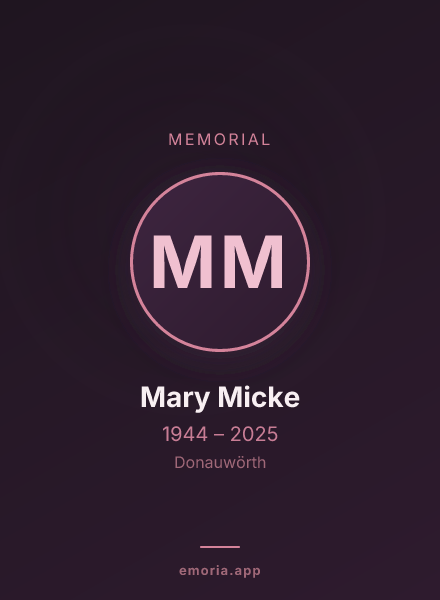 Memorial portrait of Mary Micke