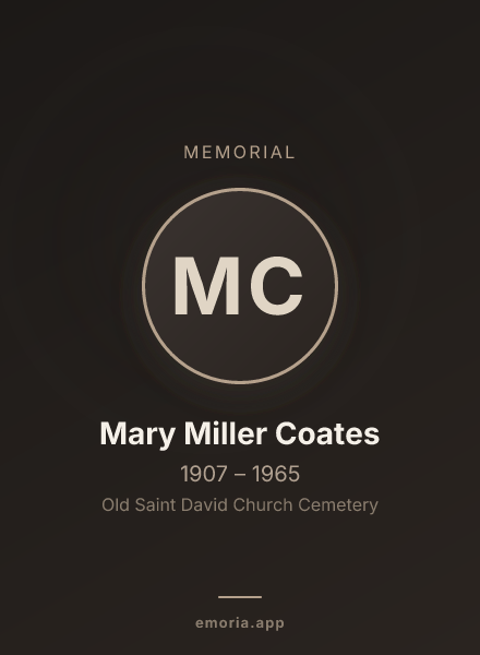 Memorial portrait of Mary Miller Coates