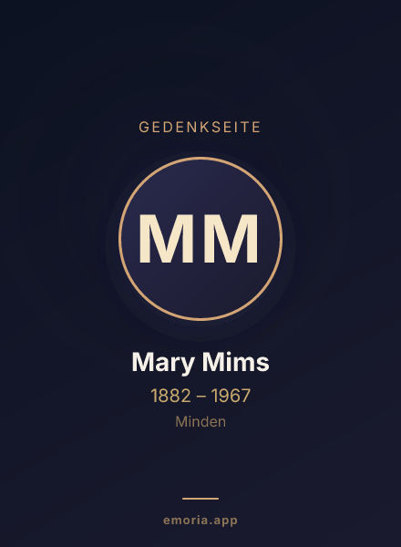 Gedenkportrait von Mary Mims