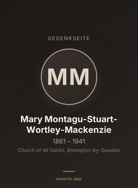 Gedenkportrait von Mary Montagu-Stuart-Wortley-Mackenzie