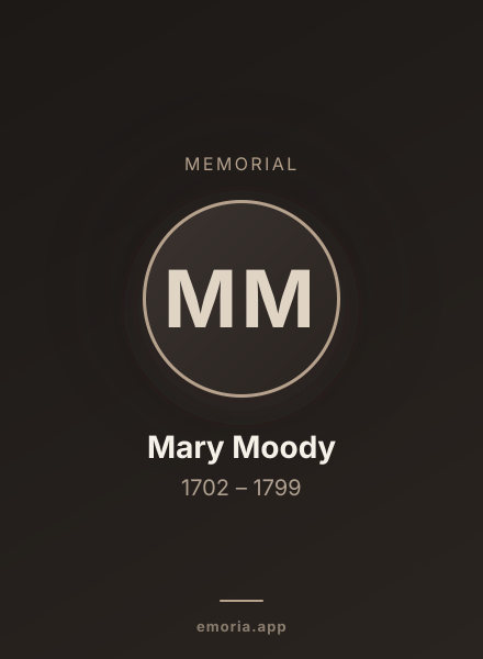 Memorial portrait of Mary Moody