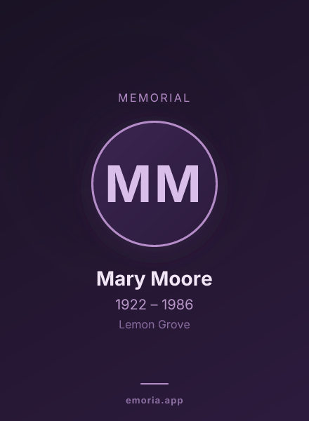 Memorial portrait of Mary Moore