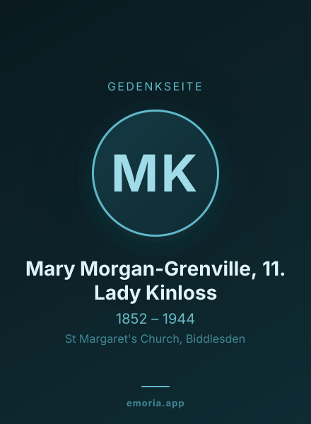 Gedenkportrait von Mary Morgan-Grenville, 11. Lady Kinloss