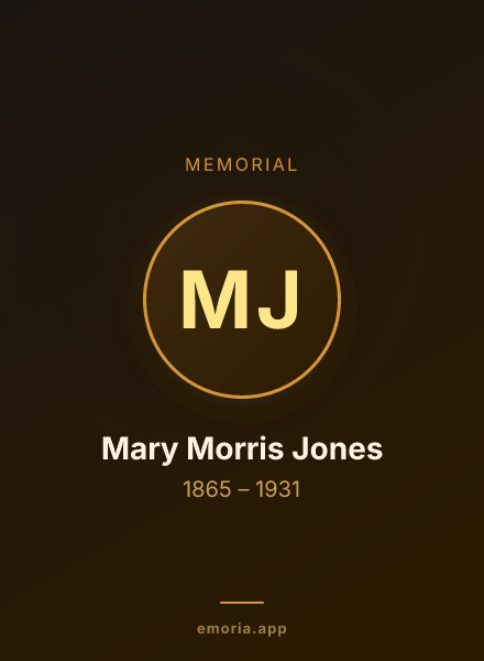 Memorial portrait of Mary Morris Jones