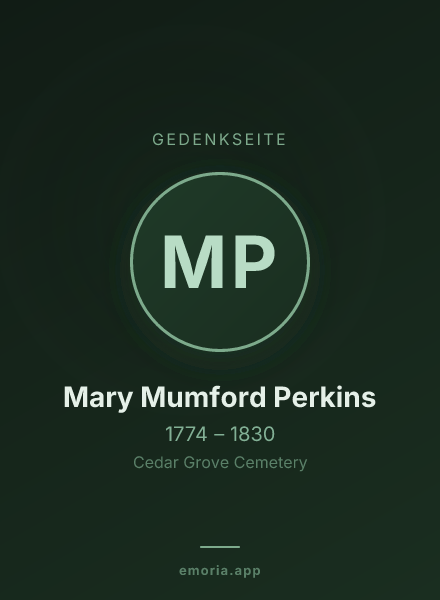 Gedenkportrait von Mary Mumford Perkins