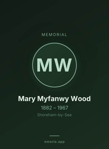 Memorial portrait of Mary Myfanwy Wood