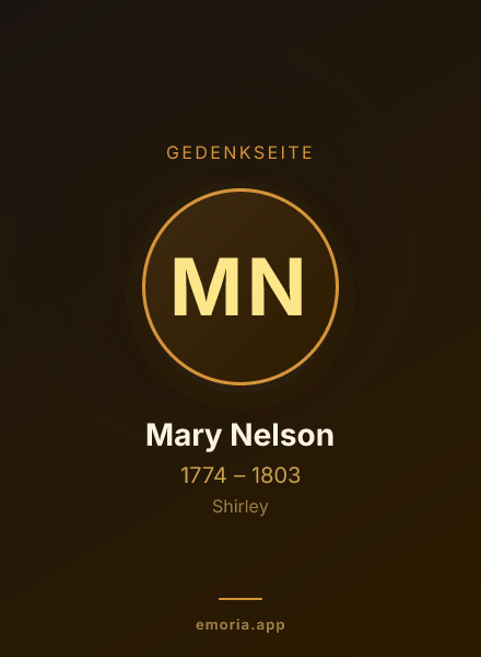 Gedenkportrait von Mary Nelson