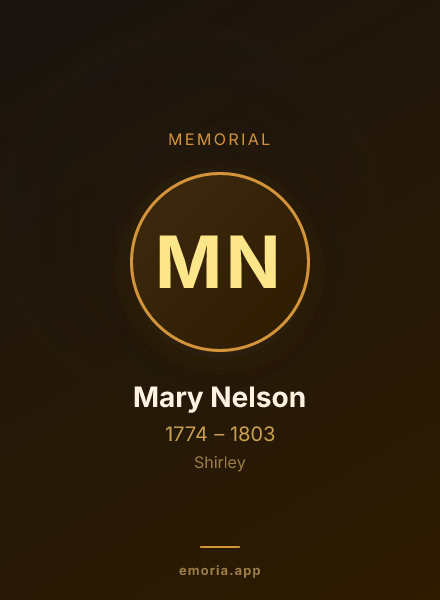 Memorial portrait of Mary Nelson