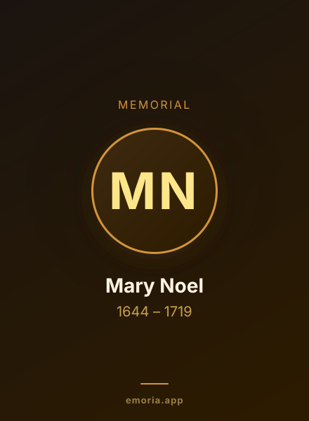 Memorial portrait of Mary Noel