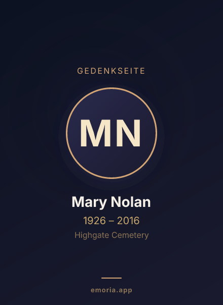 Gedenkportrait von Mary Nolan